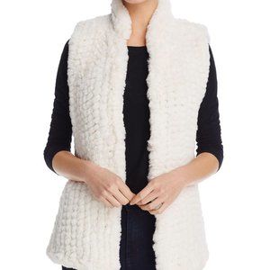 NWOT Aqua - White Faux Fur Vest - Small